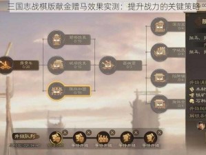 三国志战棋版献金赠马效果实测：提升战力的关键策略