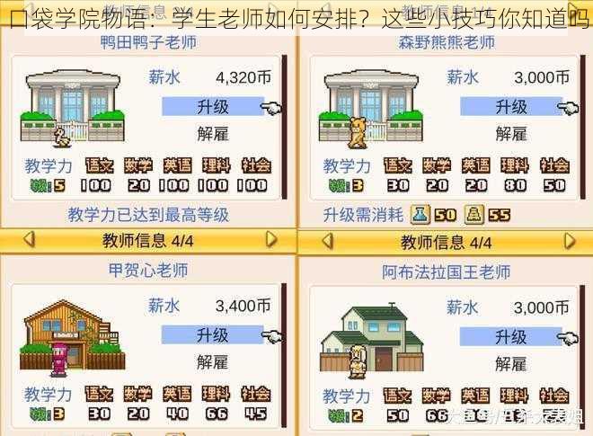 口袋学院物语：学生老师如何安排？这些小技巧你知道吗