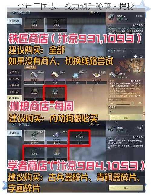 少年三国志：战力飙升秘籍大揭秘