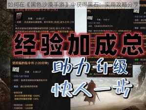 如何在《黑色沙漠手游》中获得黑石：实用攻略分享