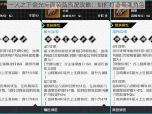 一人之下金光全面装备搭配攻略：如何打造最强角色