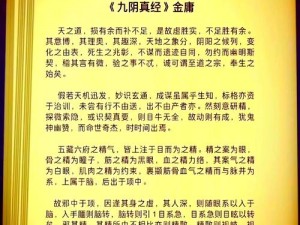 九阴真经武学出处探寻：快速查询指南与秘籍解析