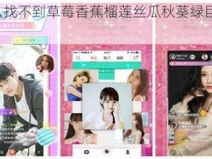 为什么找不到草莓香蕉榴莲丝瓜秋葵绿巨人 APP？