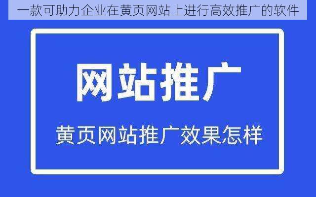 一款可助力企业在黄页网站上进行高效推广的软件