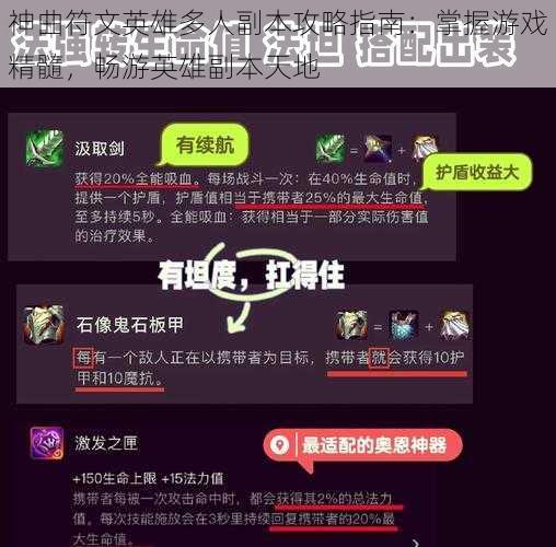 神曲符文英雄多人副本攻略指南：掌握游戏精髓，畅游英雄副本天地