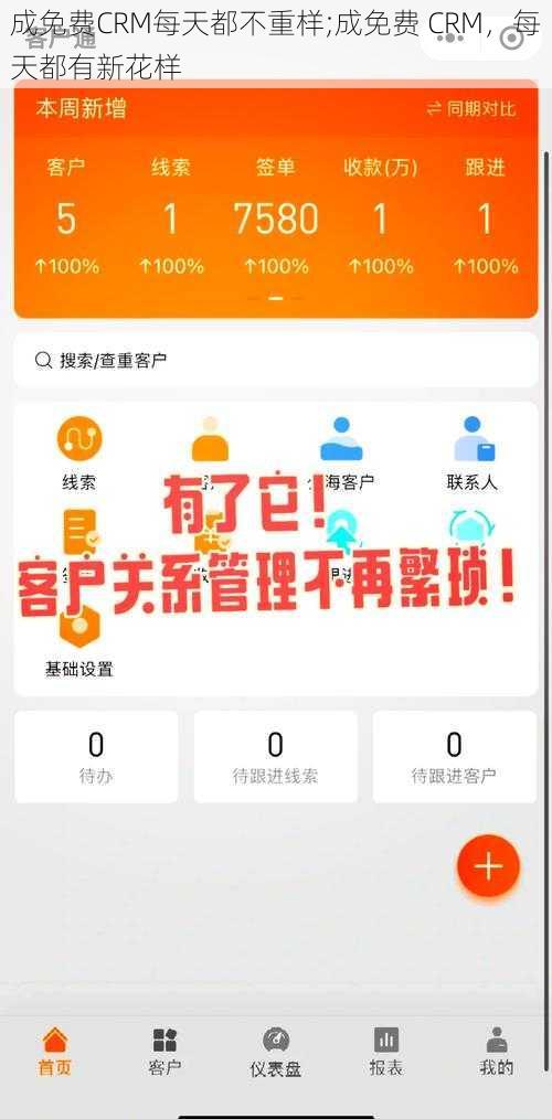 成免费CRM每天都不重样;成免费 CRM，每天都有新花样