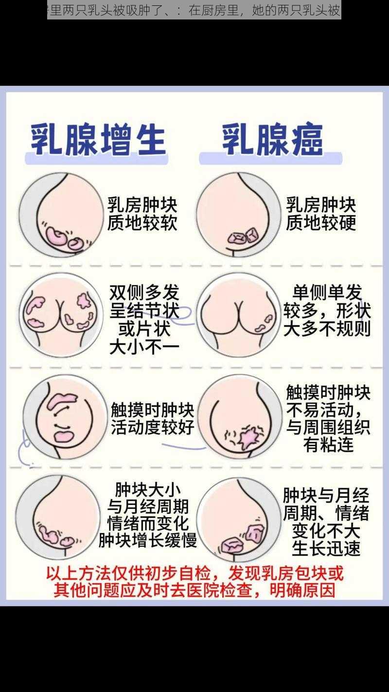 在厨房里两只乳头被吸肿了、：在厨房里，她的两只乳头被吸肿了