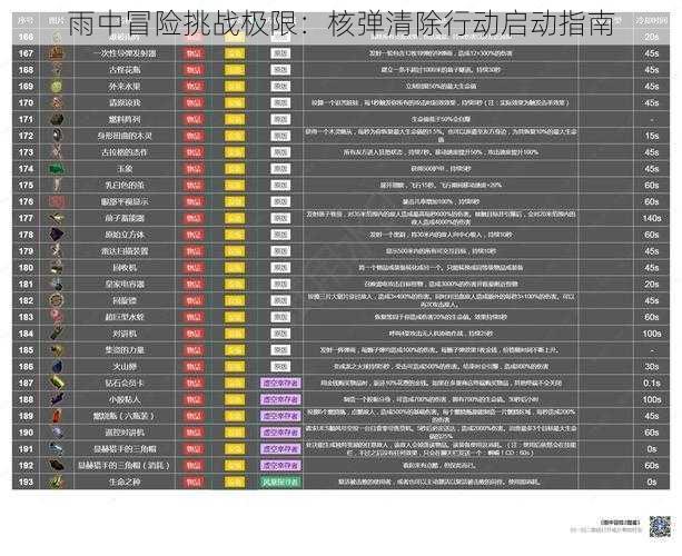 雨中冒险挑战极限：核弹清除行动启动指南