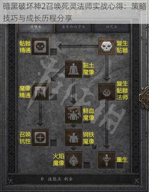 暗黑破坏神2召唤死灵法师实战心得：策略技巧与成长历程分享