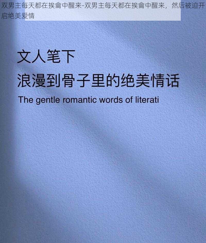 双男主每天都在挨龠中醒来-双男主每天都在挨龠中醒来，然后被迫开启绝美爱情