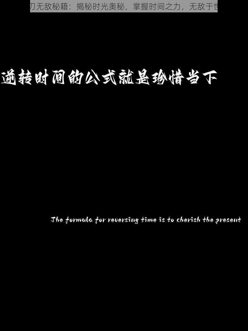 时光之刃无敌秘籍：揭秘时光奥秘，掌握时间之力，无敌于世间流转