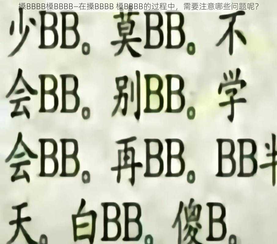 搡BBBB槡BBBB—在搡BBBB 槡BBBB的过程中，需要注意哪些问题呢？