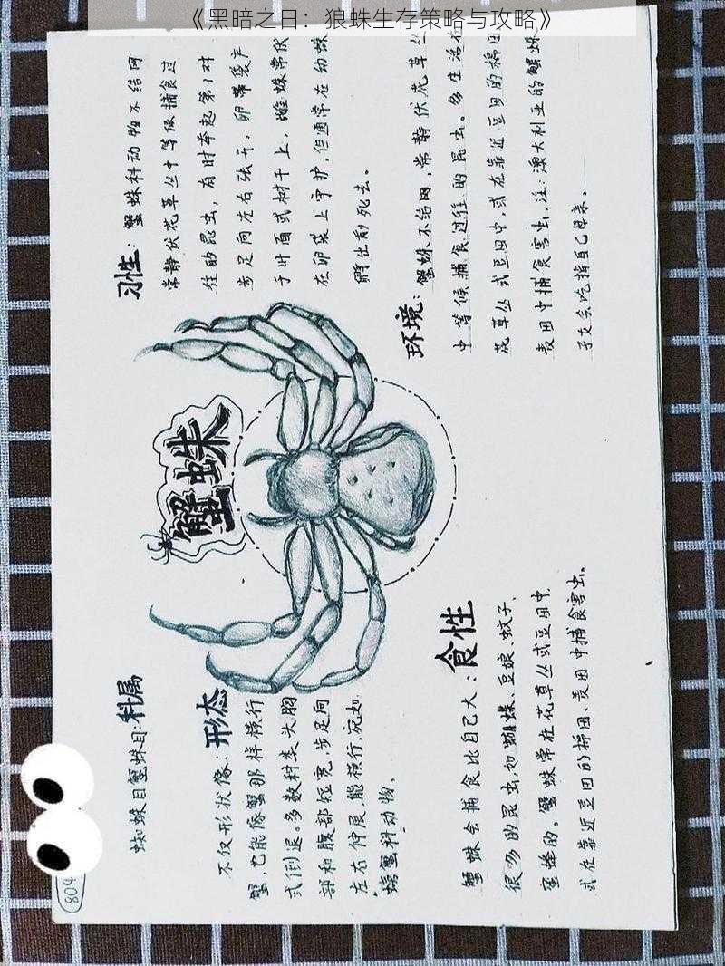 《黑暗之日：狼蛛生存策略与攻略》