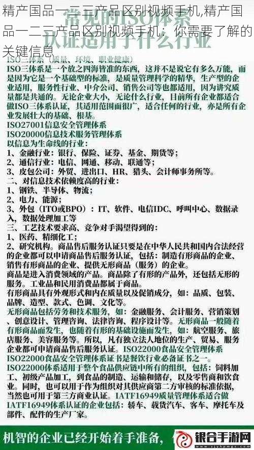 精产国品一二三产品区别视频手机,精产国品一二三产品区别视频手机：你需要了解的关键信息