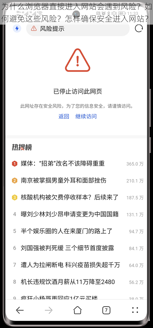 为什么浏览器直接进入网站会遇到风险？如何避免这些风险？怎样确保安全进入网站？