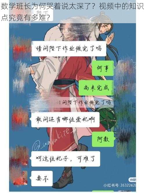 数学班长为何哭着说太深了？视频中的知识点究竟有多难？