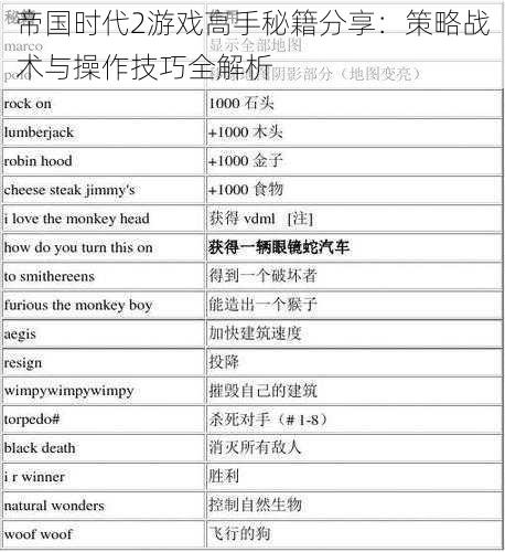 帝国时代2游戏高手秘籍分享：策略战术与操作技巧全解析