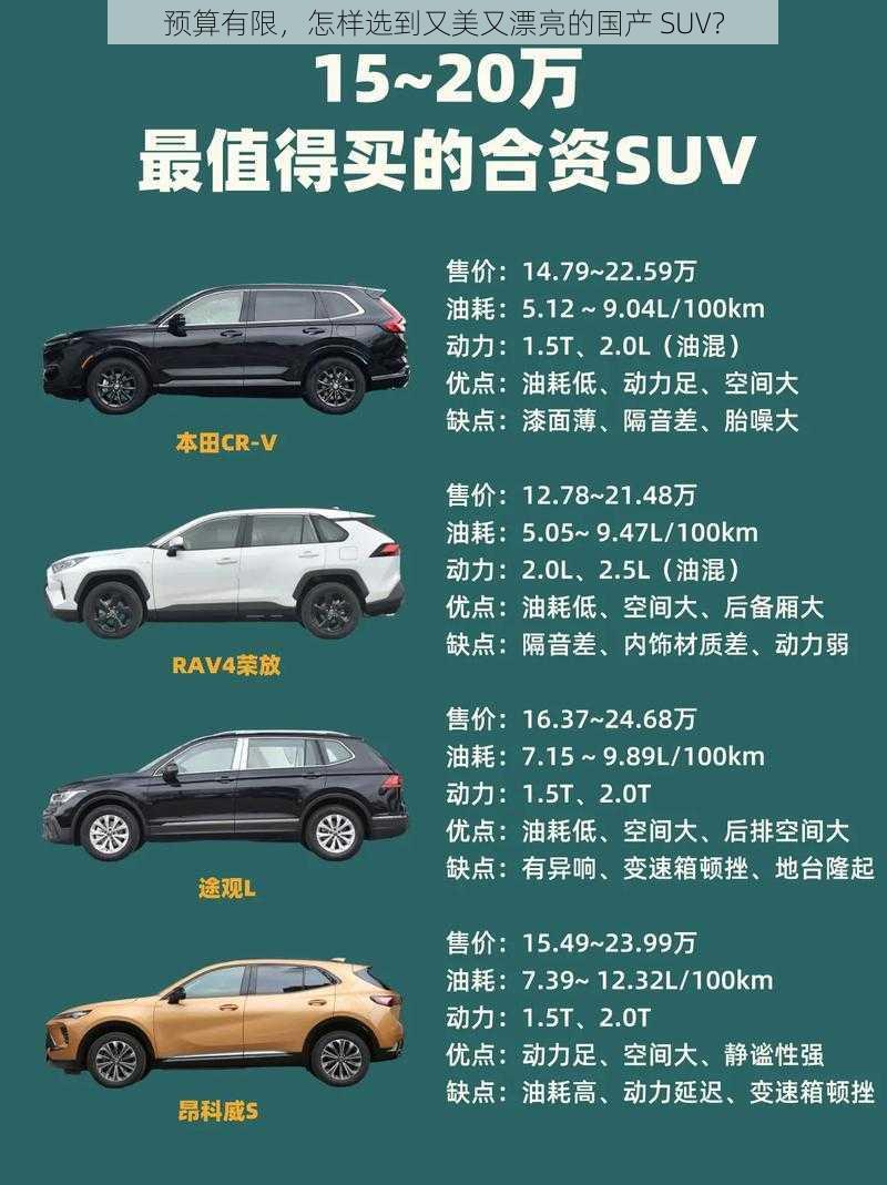 预算有限，怎样选到又美又漂亮的国产 SUV？