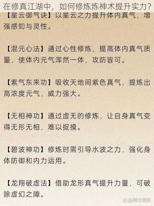 在修真江湖中，如何修炼炼神术提升实力？