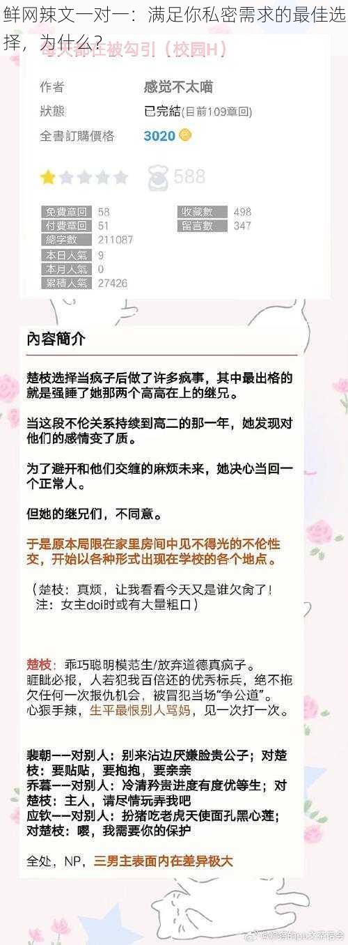 鲜网辣文一对一：满足你私密需求的最佳选择，为什么？