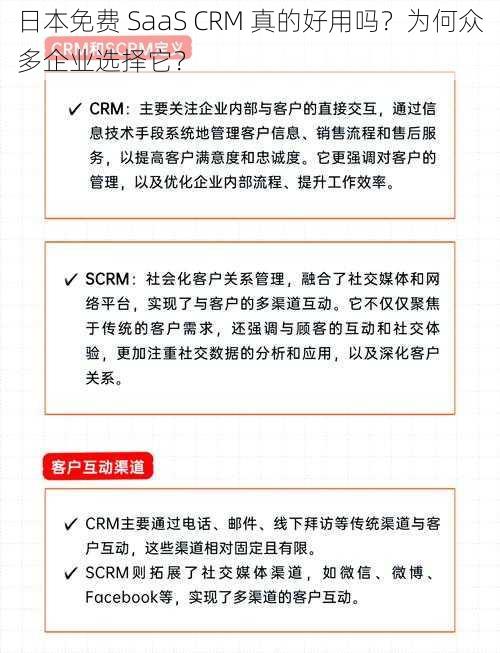 日本免费 SaaS CRM 真的好用吗？为何众多企业选择它？