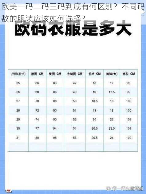 欧美一码二码三码到底有何区别？不同码数的服装应该如何选择？