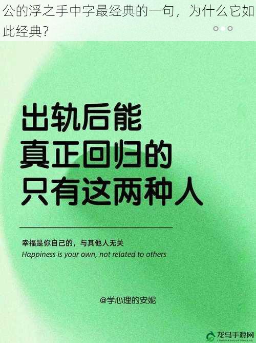 公的浮之手中字最经典的一句，为什么它如此经典？