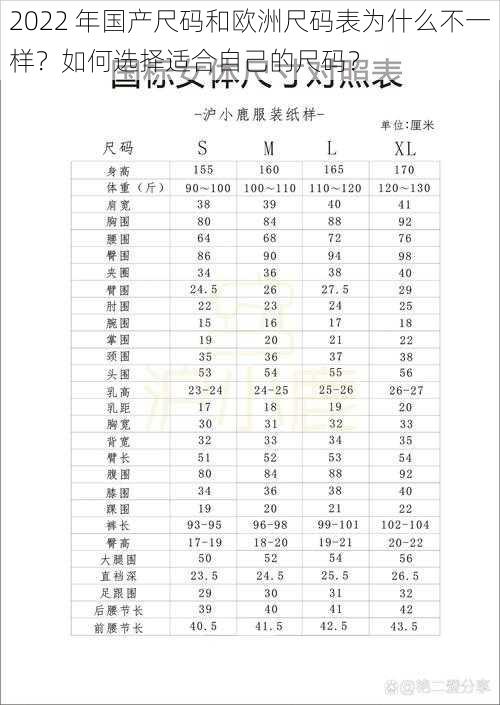 2022 年国产尺码和欧洲尺码表为什么不一样？如何选择适合自己的尺码？