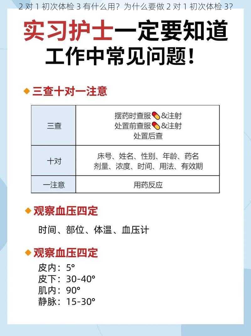 2 对 1 初次体检 3 有什么用？为什么要做 2 对 1 初次体检 3？