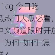 51cg 今日吃瓜热门大瓜必看，中文频道限时开放，为何-如何-怎样？