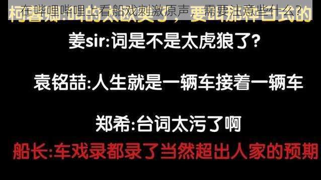 在哔哩哔哩上看船戏刺激原声，需要注意些什么？