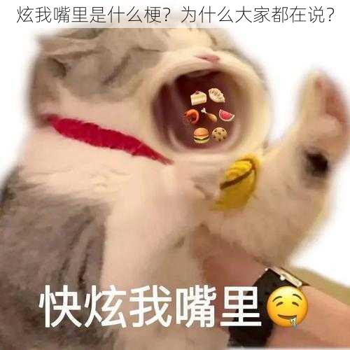 炫我嘴里是什么梗？为什么大家都在说？